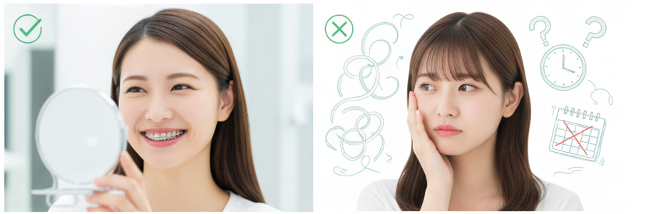 矯正治療している患者、していない患者