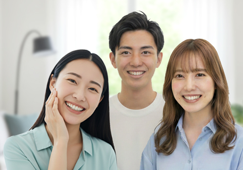 きれいな歯並びの若者